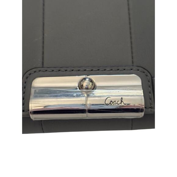 Coach 45125 Kristin Silver Gray Leather Envelope Clutch Wallet NWT MSRP $238 - Picture 9 of 9